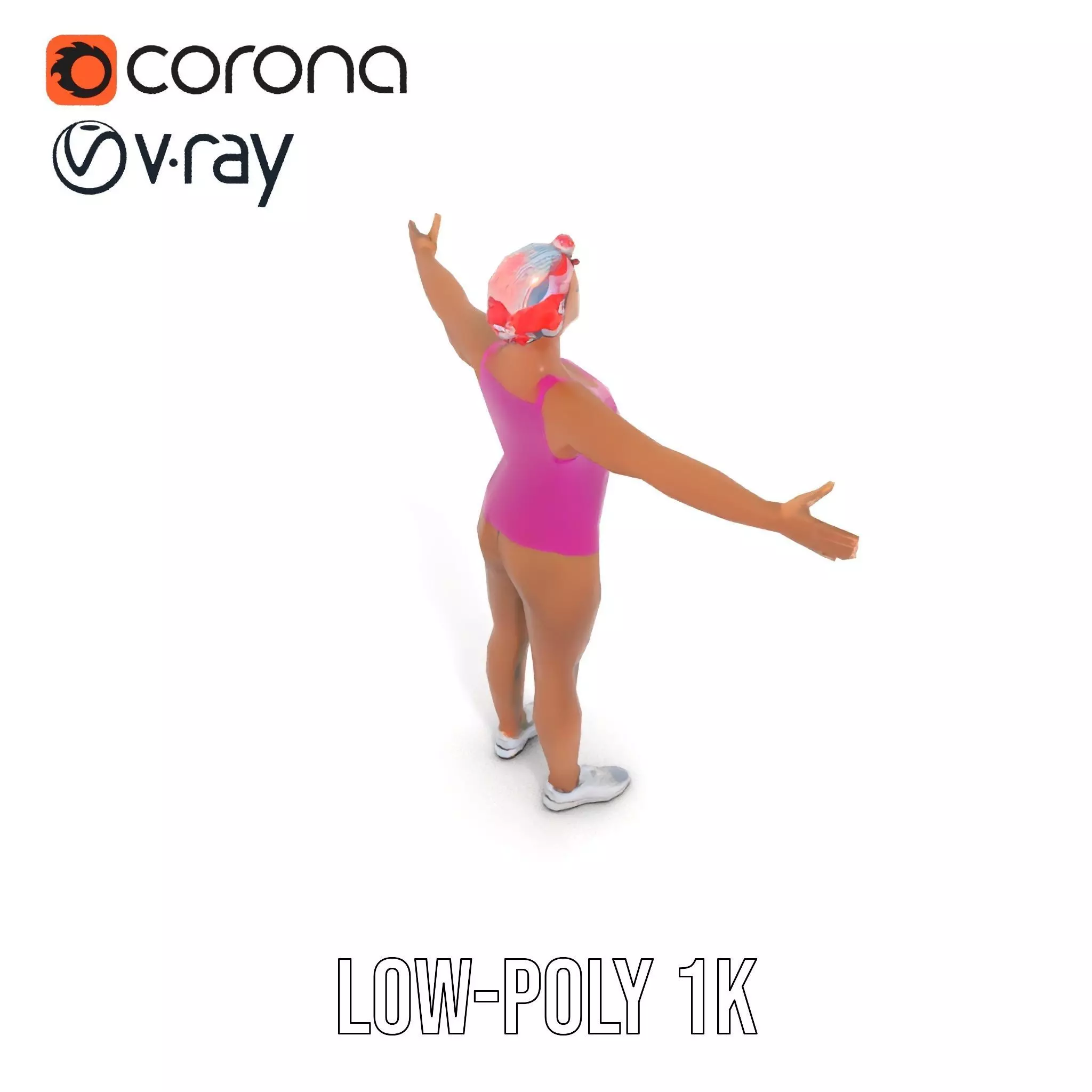 Vibrant Athletic Female model pack Low-poly 3D model_7