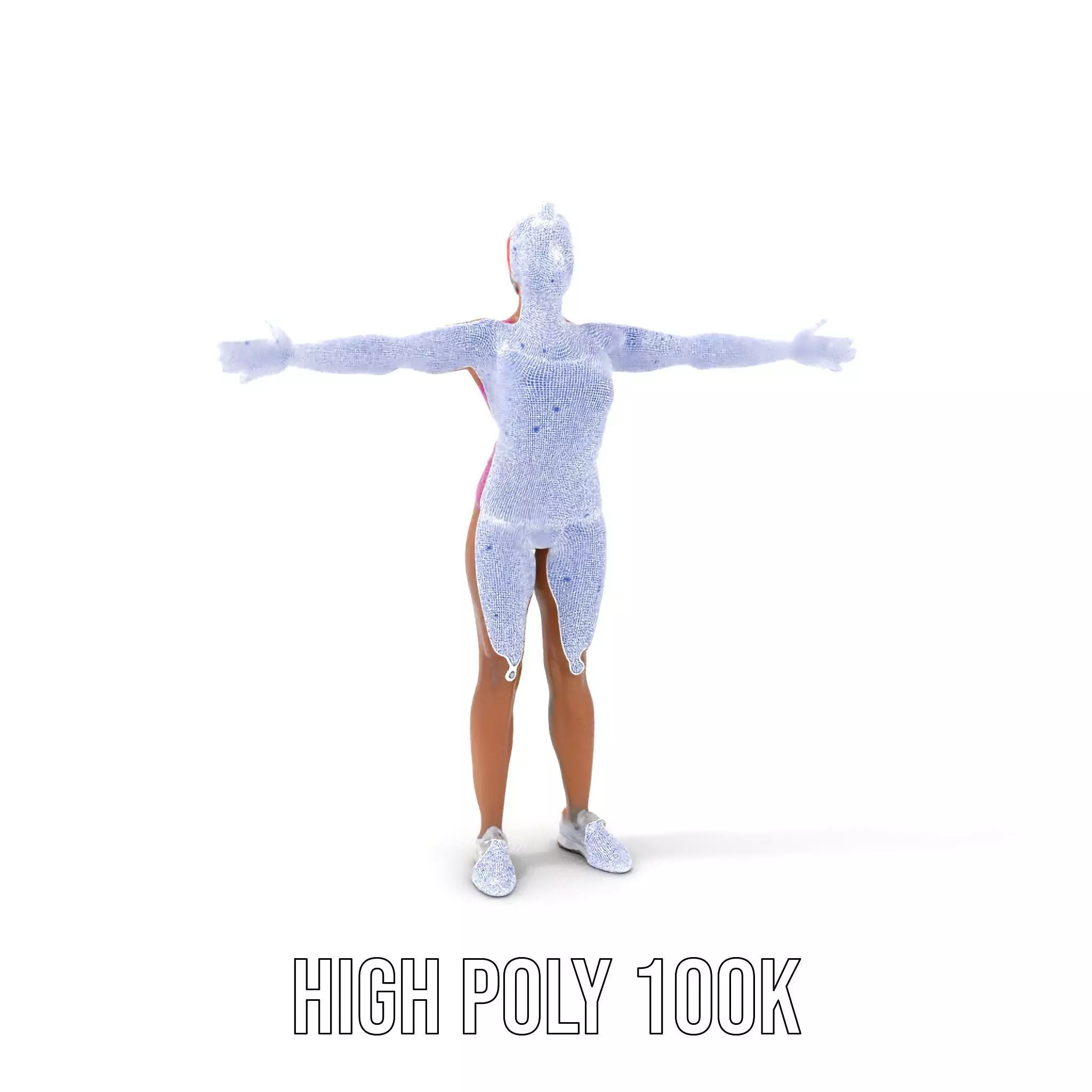 Vibrant Athletic Female model pack Low-poly 3D model_4