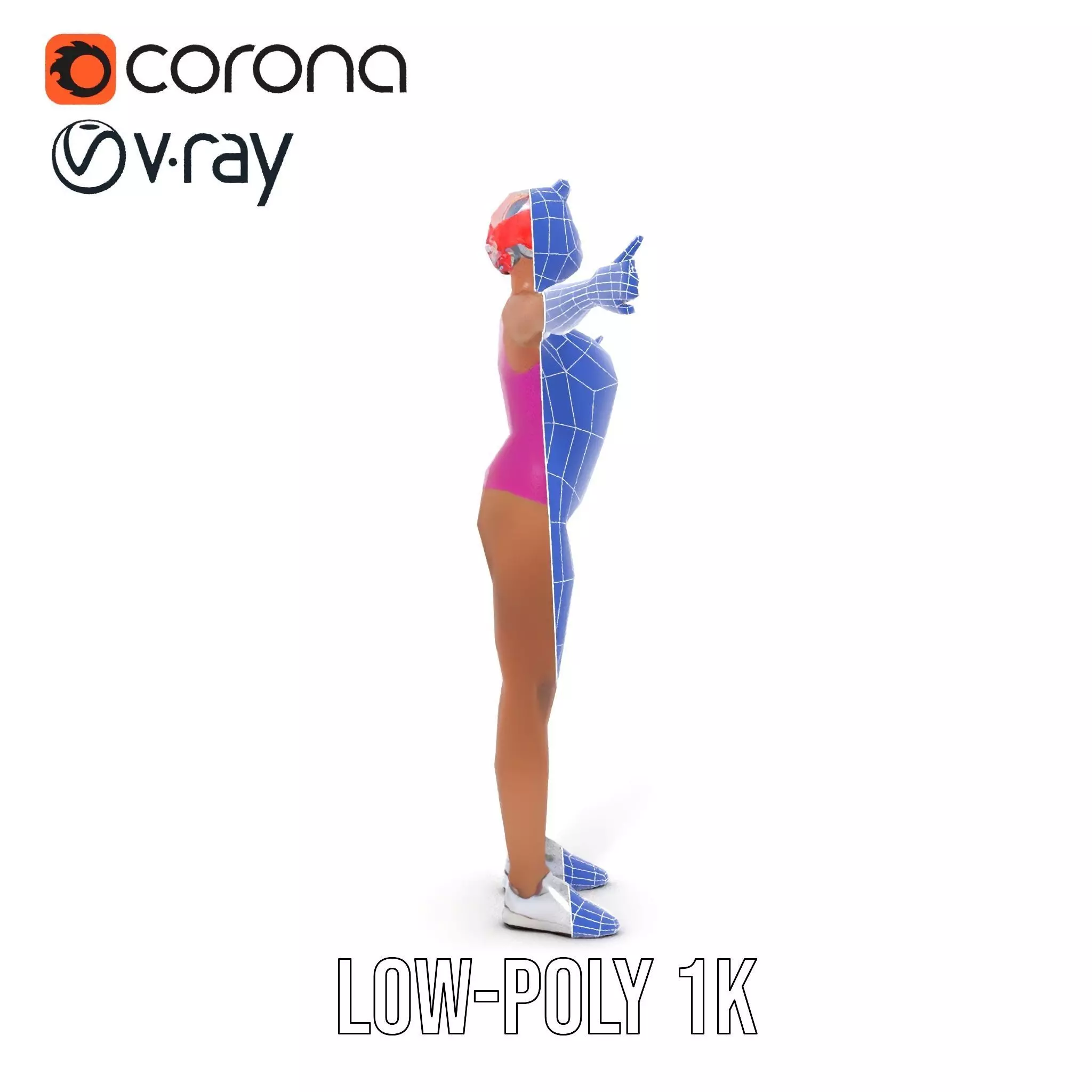 Vibrant Athletic Female model pack Low-poly 3D model_32