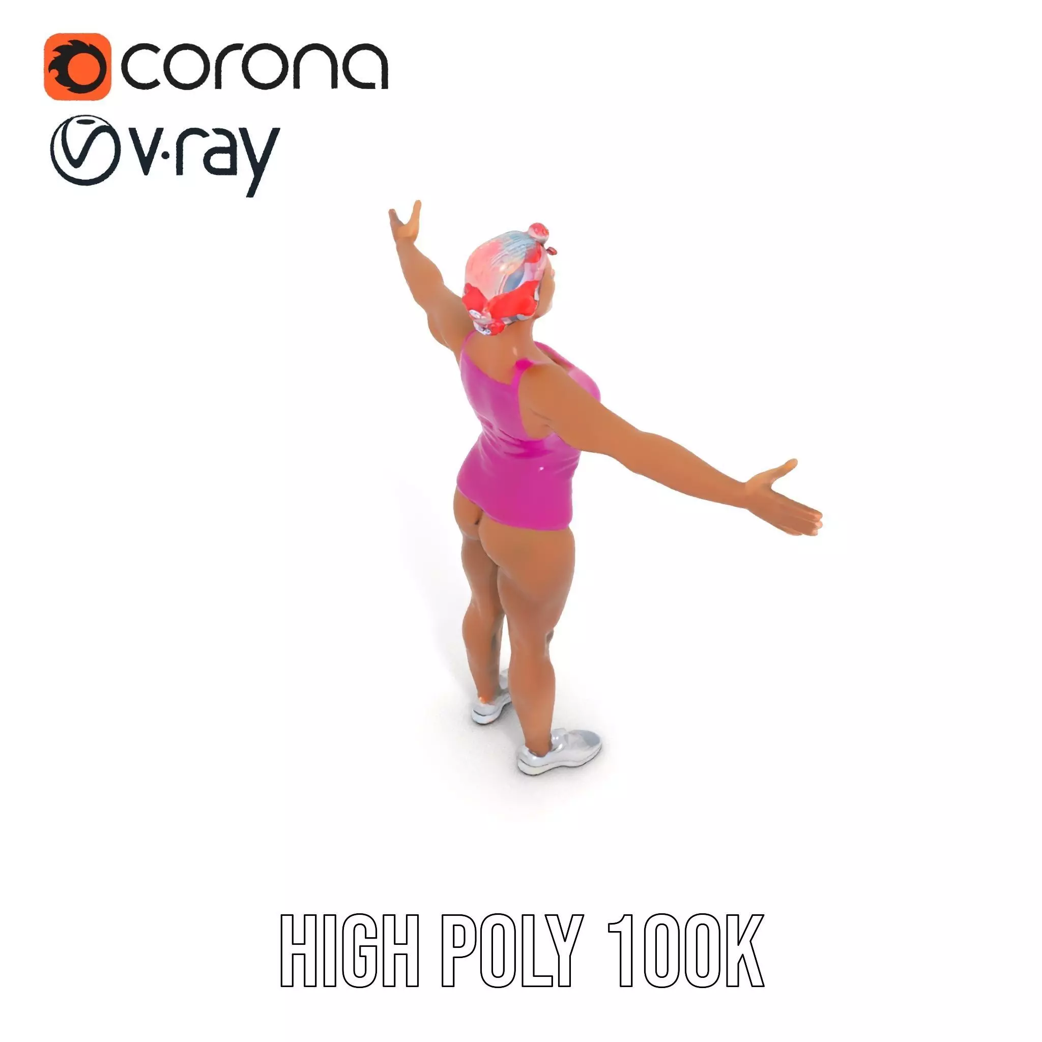 Vibrant Athletic Female model pack Low-poly 3D model_8