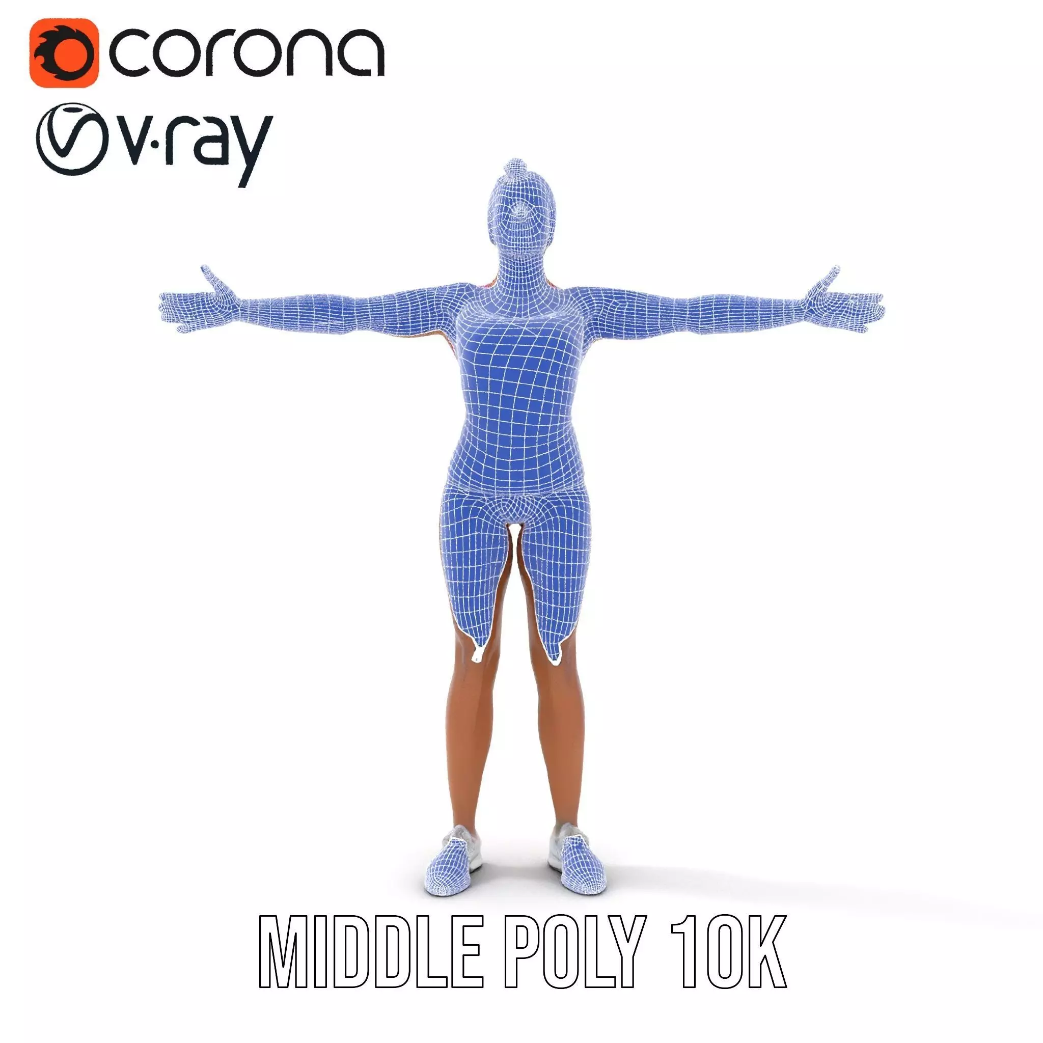 Vibrant Athletic Female model pack Low-poly 3D model_28