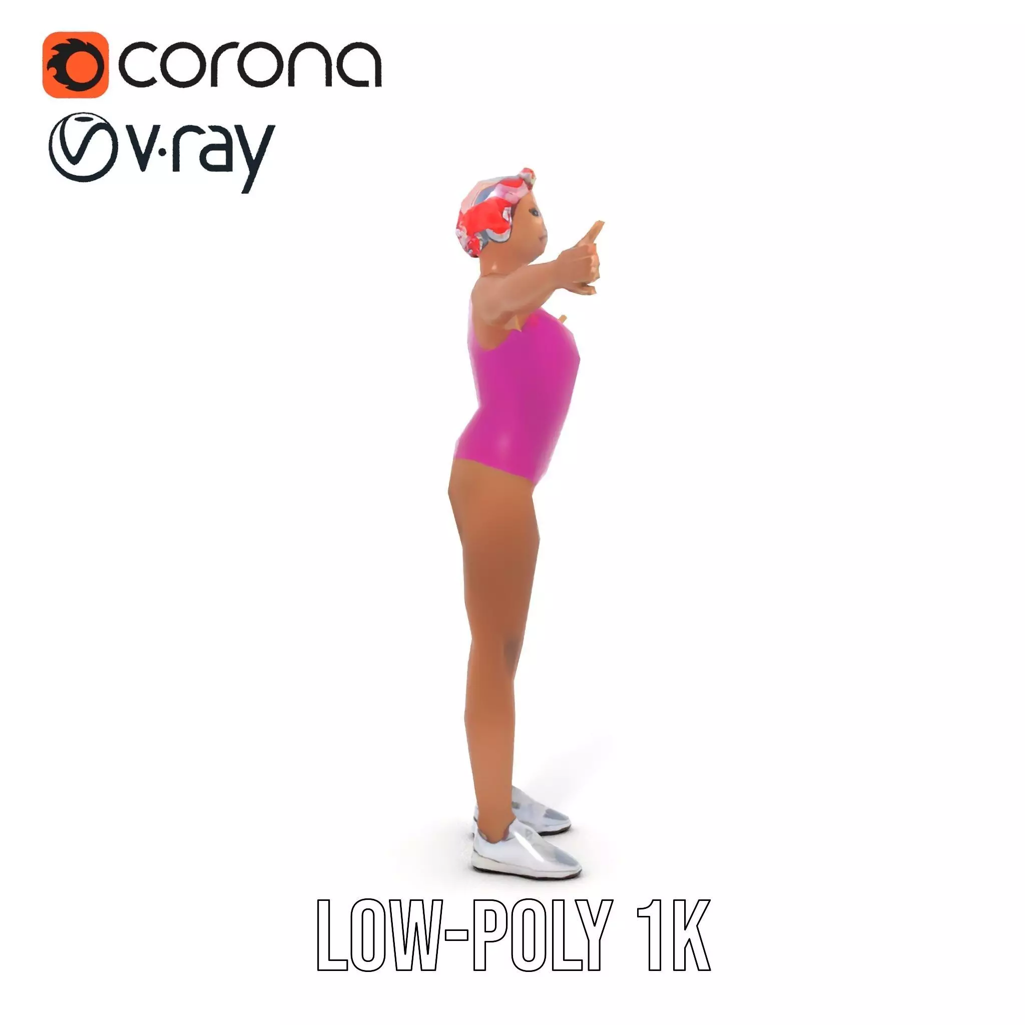 Vibrant Athletic Female model pack Low-poly 3D model_11