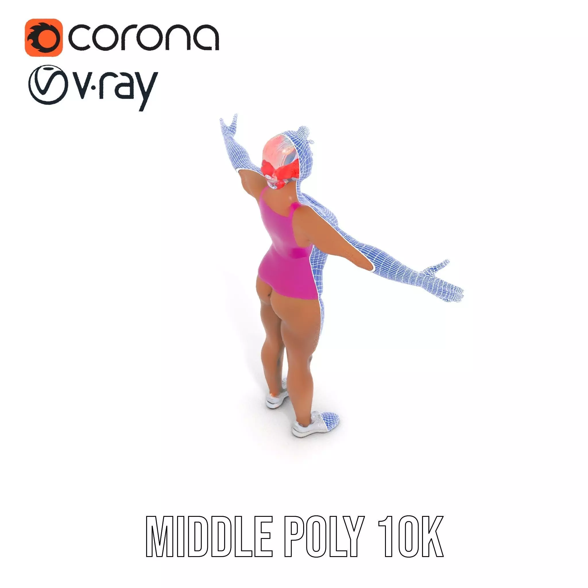 Vibrant Athletic Female model pack Low-poly 3D model_13