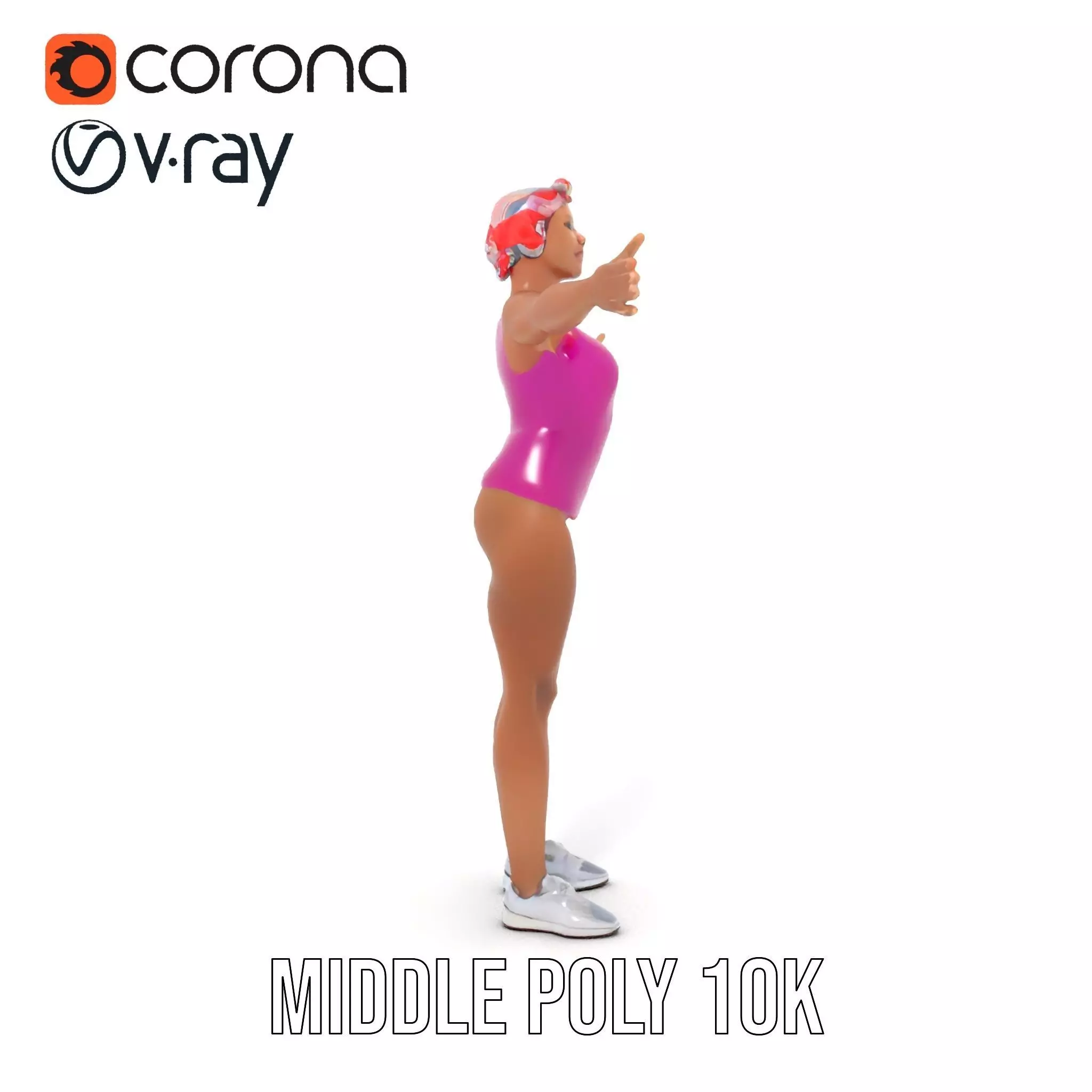 Vibrant Athletic Female model pack Low-poly 3D model_22