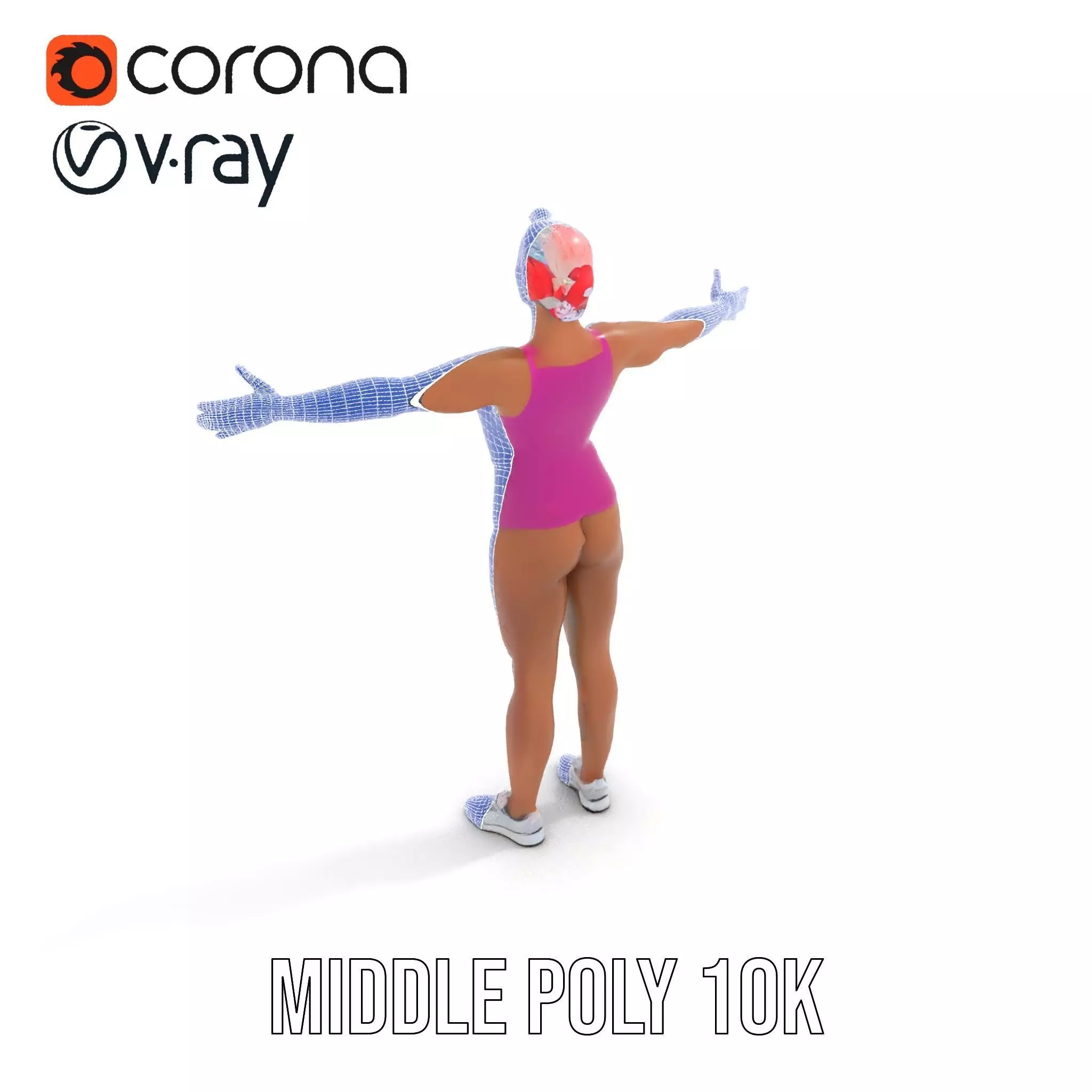 Vibrant Athletic Female model pack Low-poly 3D model_10