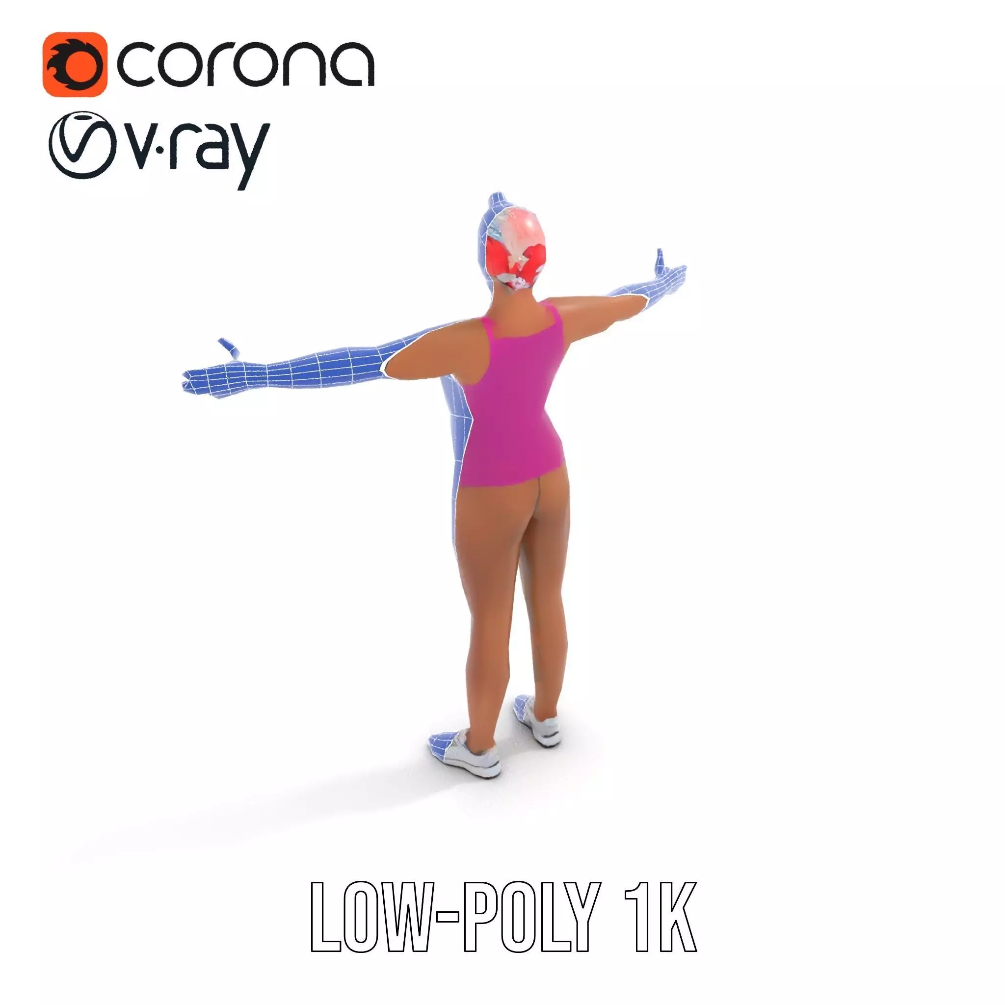 Vibrant Athletic Female model pack Low-poly 3D model_14