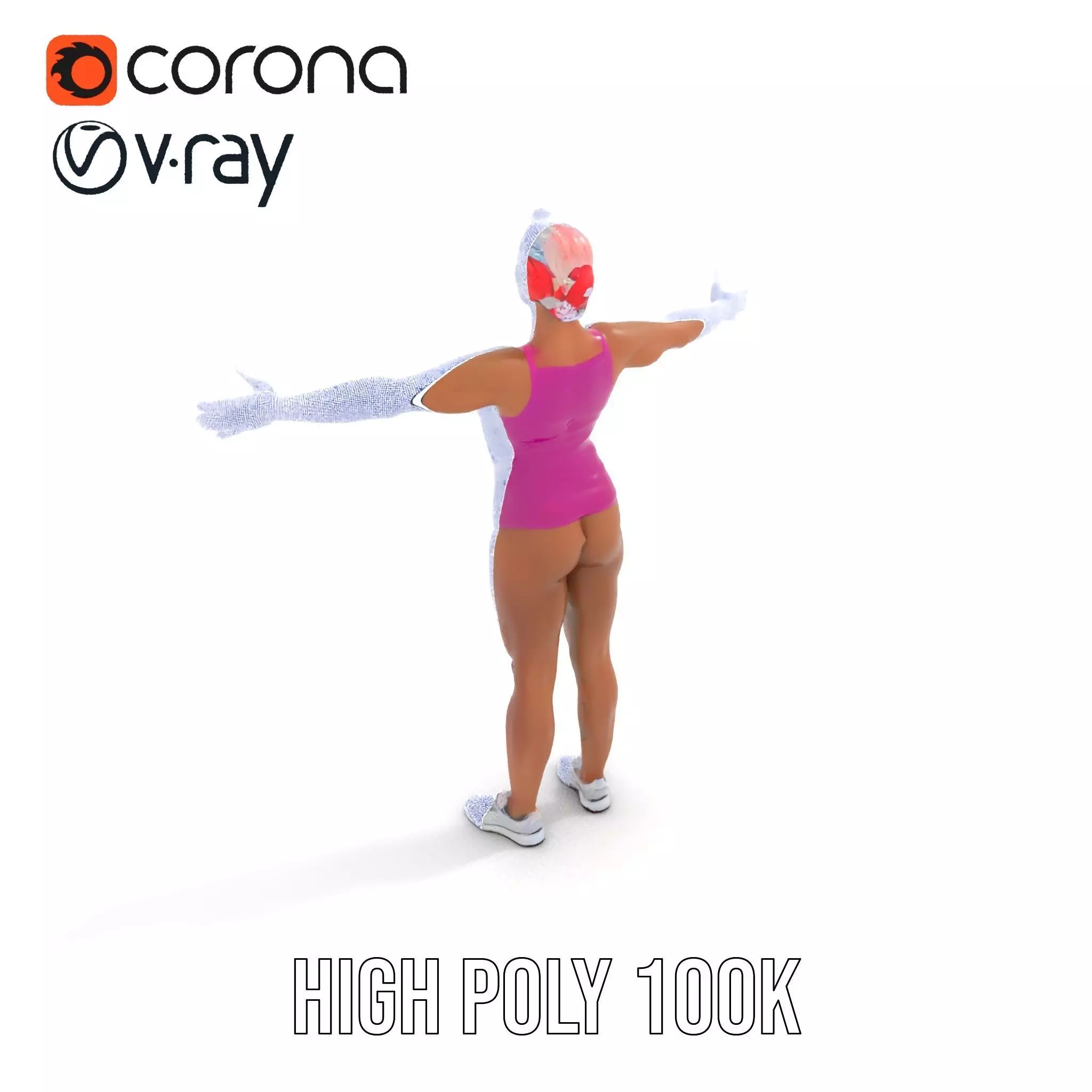 Vibrant Athletic Female model pack Low-poly 3D model_27