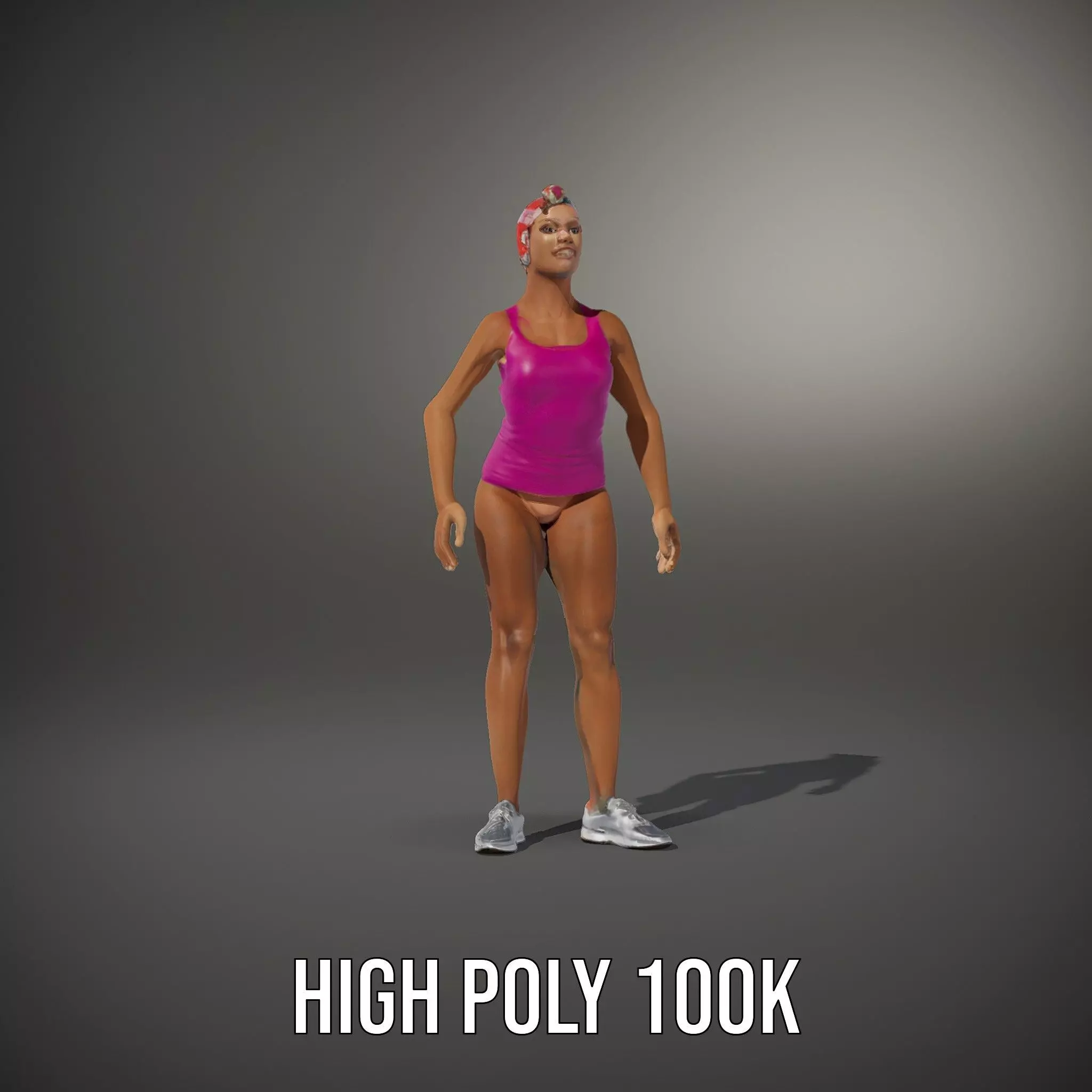 Vibrant Athletic Female model pack Low-poly 3D model_24
