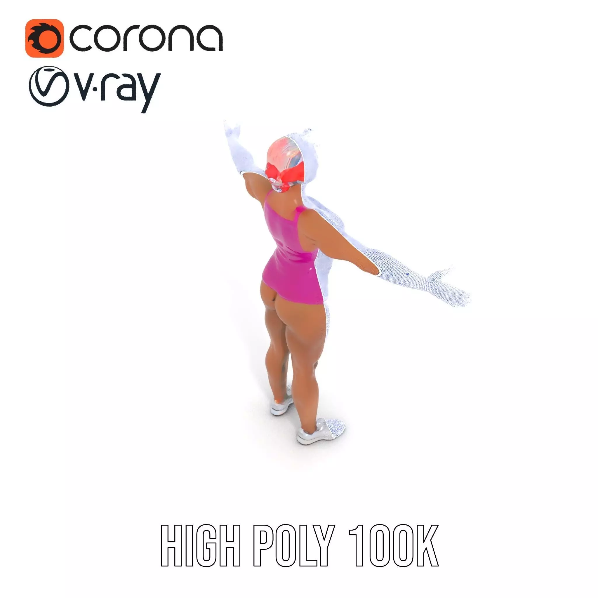 Vibrant Athletic Female model pack Low-poly 3D model_21