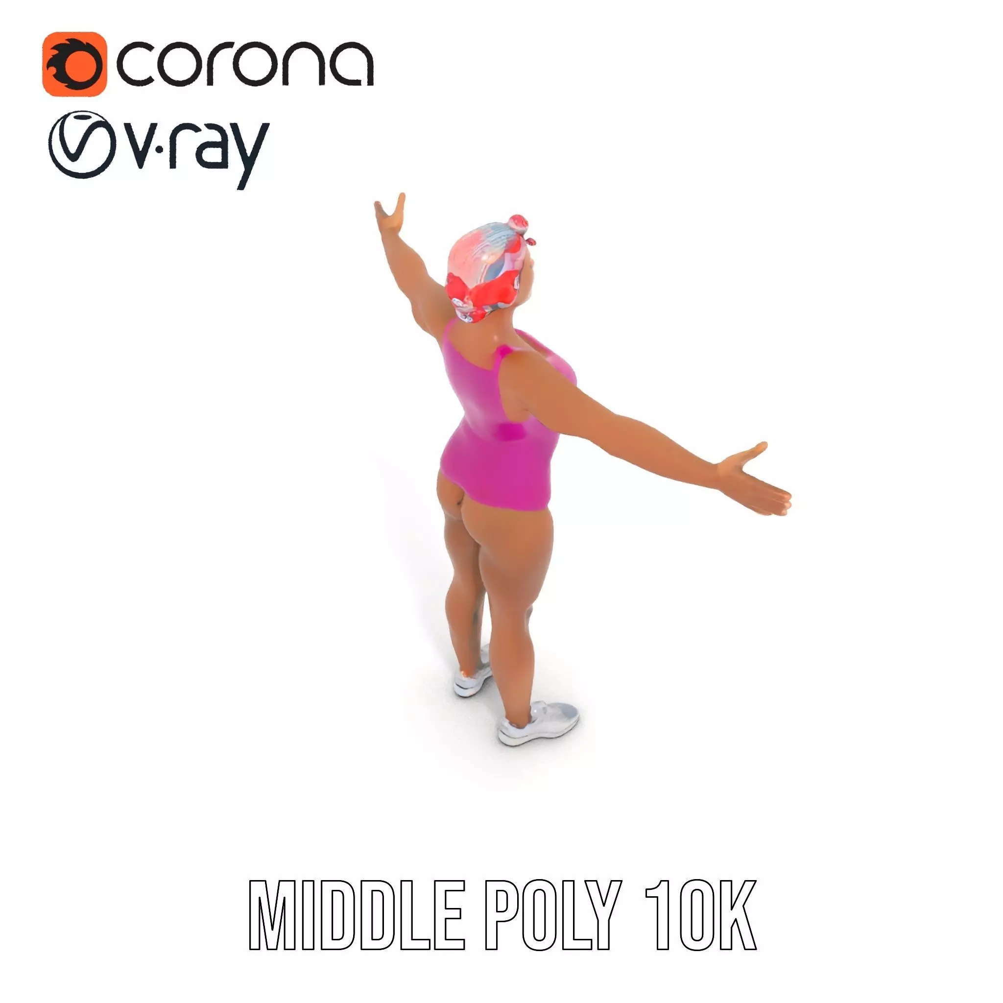 Vibrant Athletic Female model pack Low-poly 3D model_16