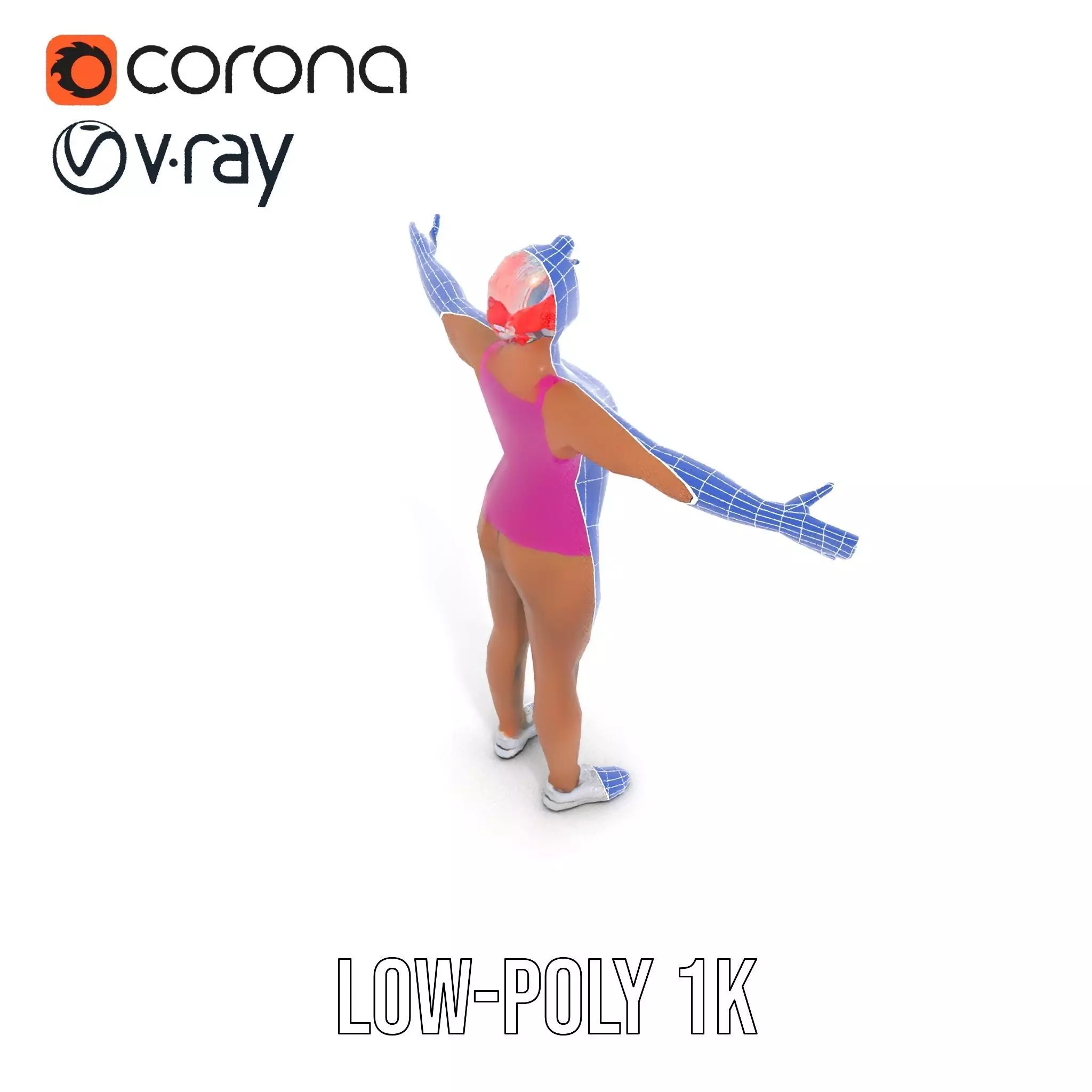 Vibrant Athletic Female model pack Low-poly 3D model_26