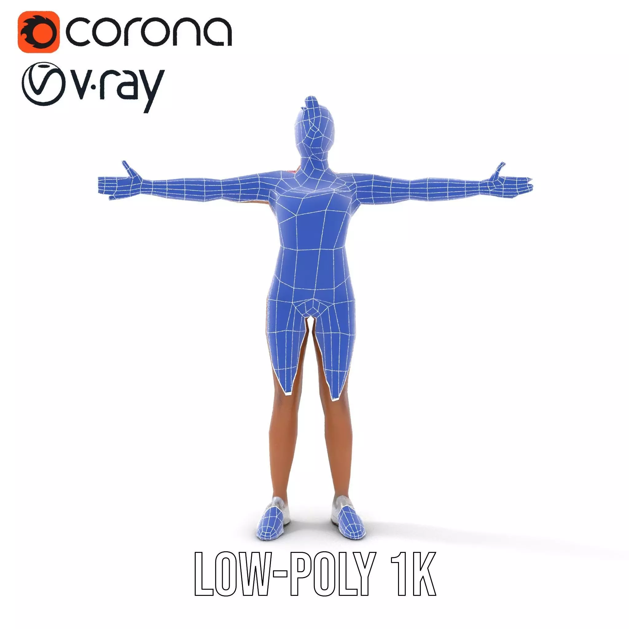 Vibrant Athletic Female model pack Low-poly 3D model_23