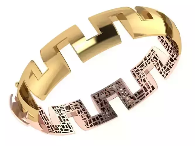 Custom Design Gold Bracelet 3D print model