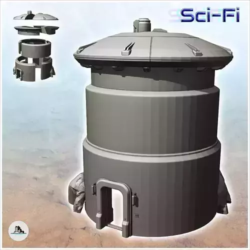 Futuristic tower with spherical roof built on rock 5 - Future Sc