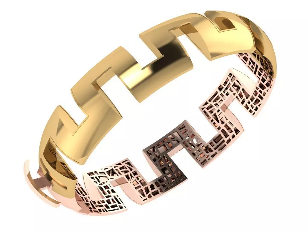 Custom Design Gold Bracelet 3D print model_0