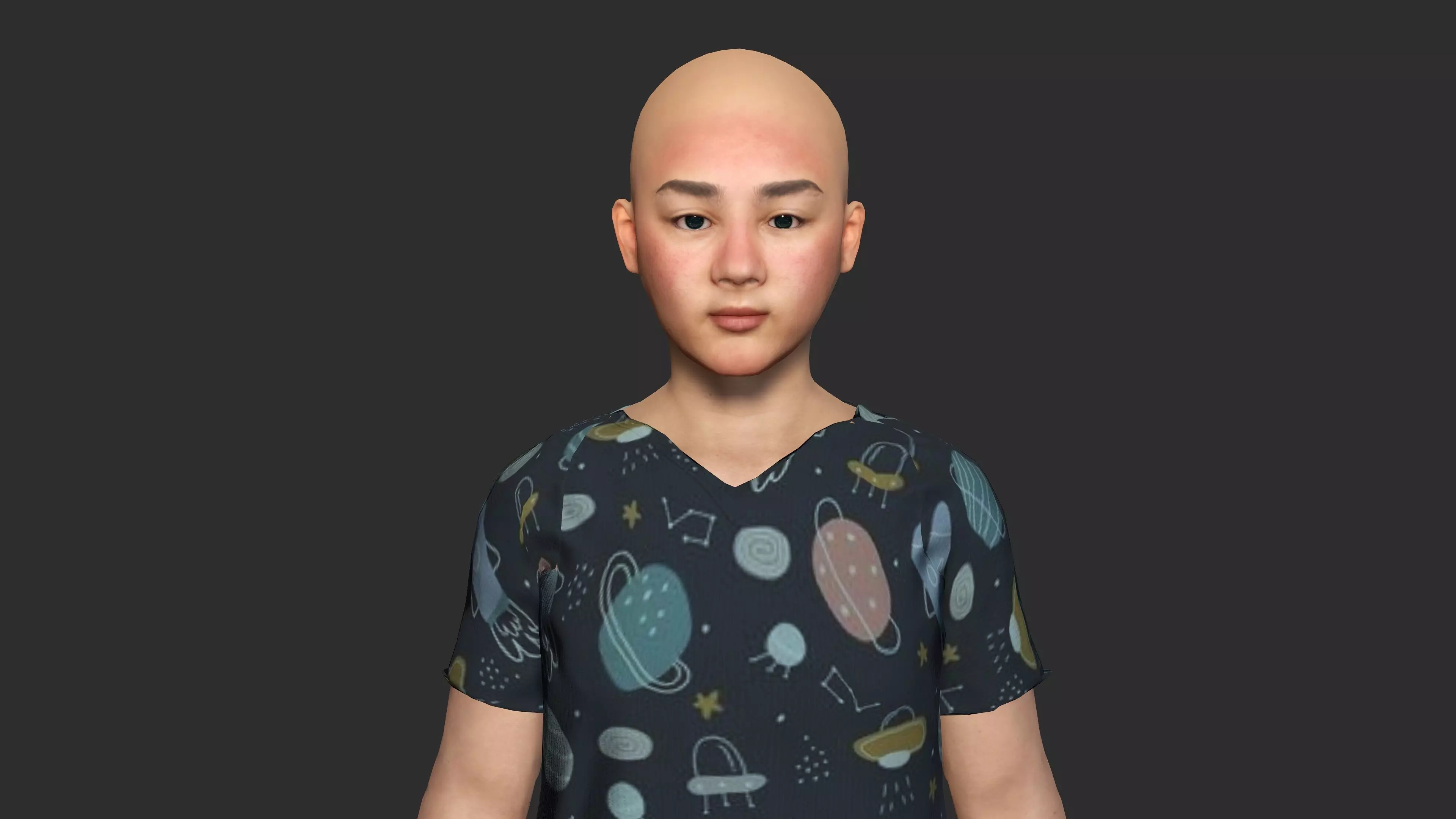 ASIAN FAT BOY CHILD KIDS -Realistic 3D Character Low-poly 3D model_10