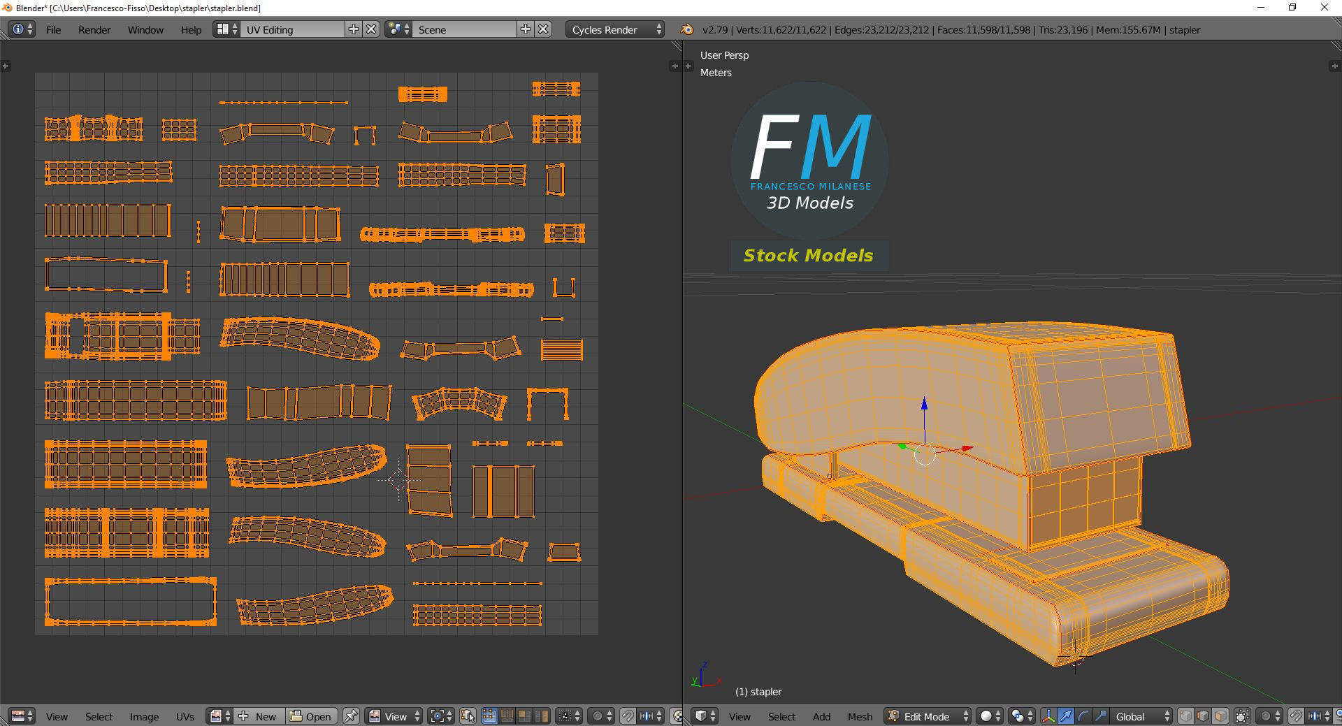 Stapler receipt printer 3D model_10