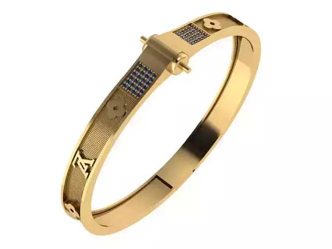 Custom Design Gold Bracelet 3D print model