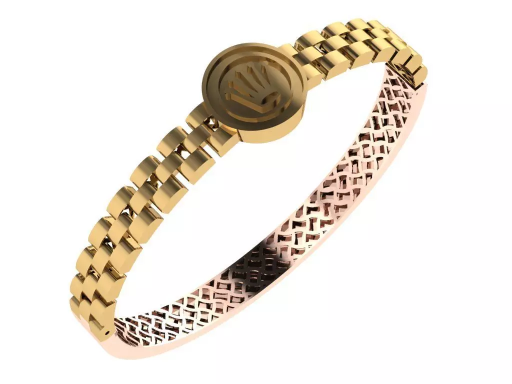 Custom Design Gold Bracelet 3D print model_1