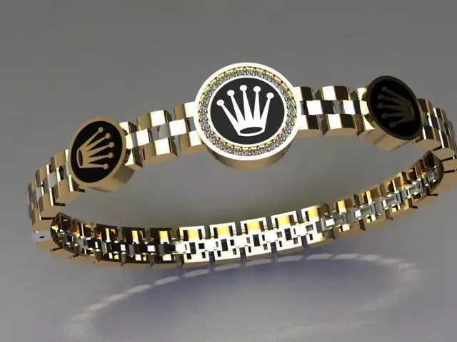 Custom Design Gold Bracelet 3D print model_0