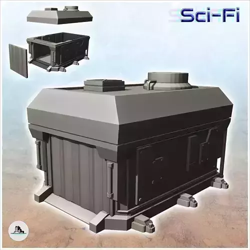 Futuristic spacecraft garage with removable door 12 - Future Sci