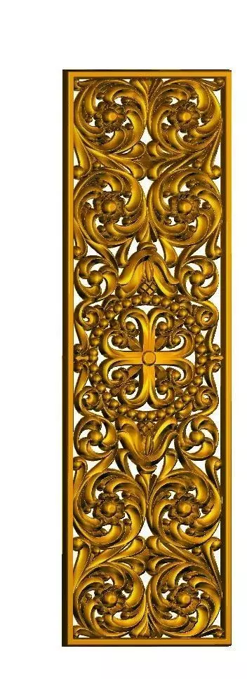 Ornamental Vertical Panel with Cross 3D print model_0