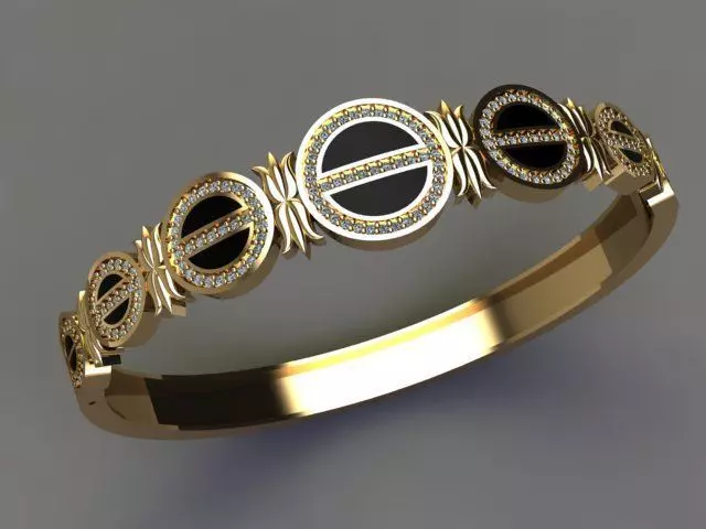 Custom Design Gold Bracelet 3D print model_0