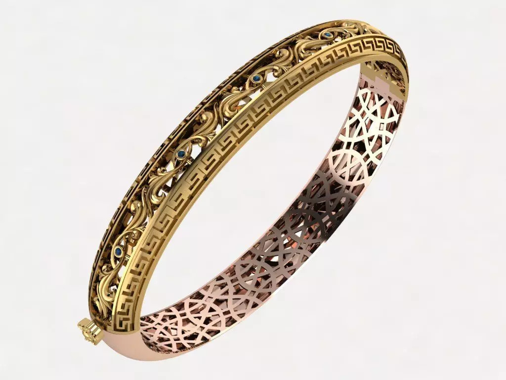 Custom Design Gold Bracelet 3D print model_0