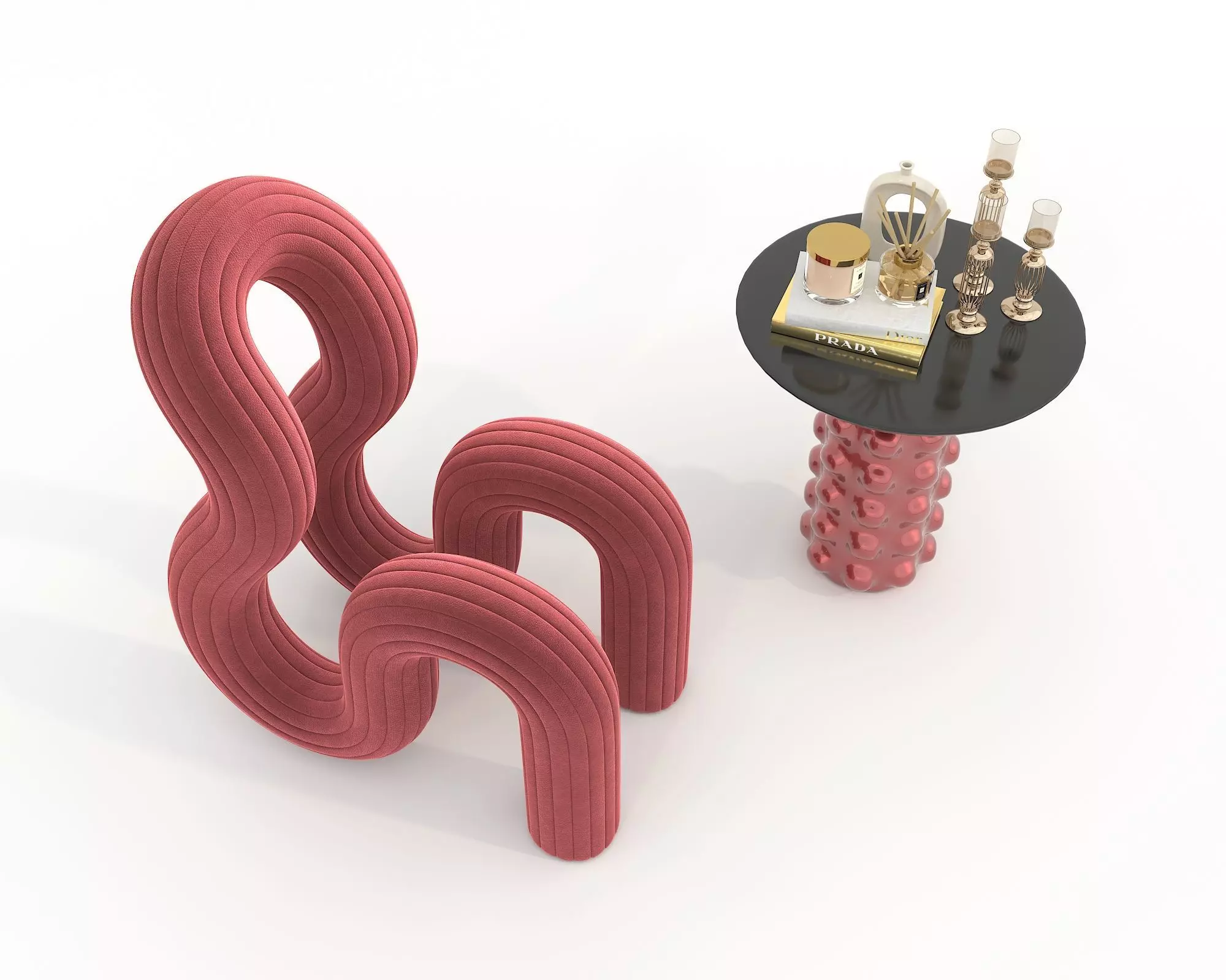 Modern Coffee Table and Chair 6 3D model_1