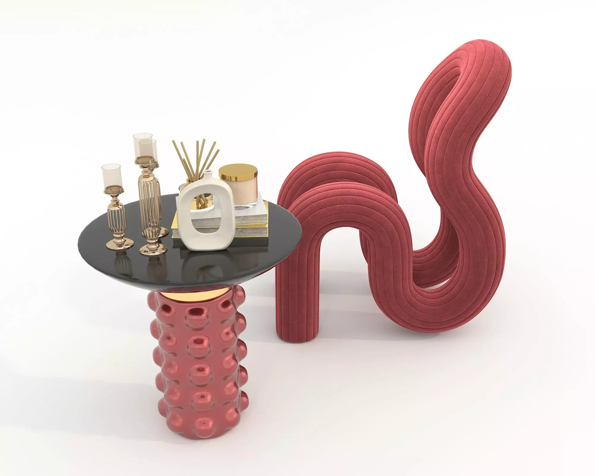 Modern Coffee Table and Chair 6 3D model_7