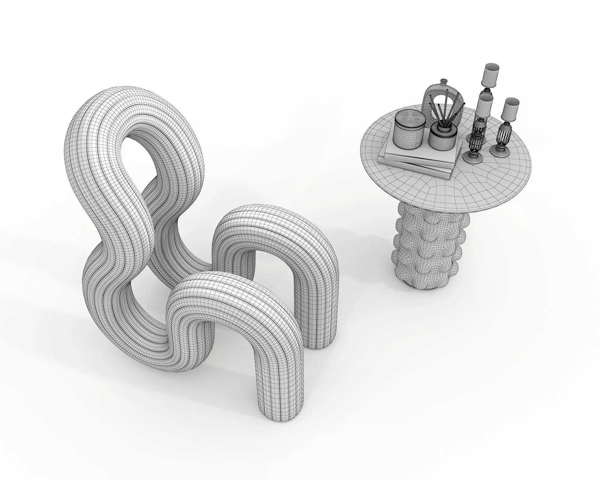 Modern Coffee Table and Chair 6 3D model_10