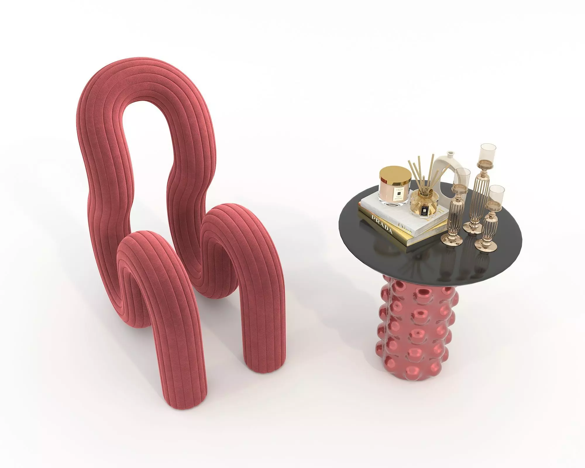 Modern Coffee Table and Chair 6 3D model_3