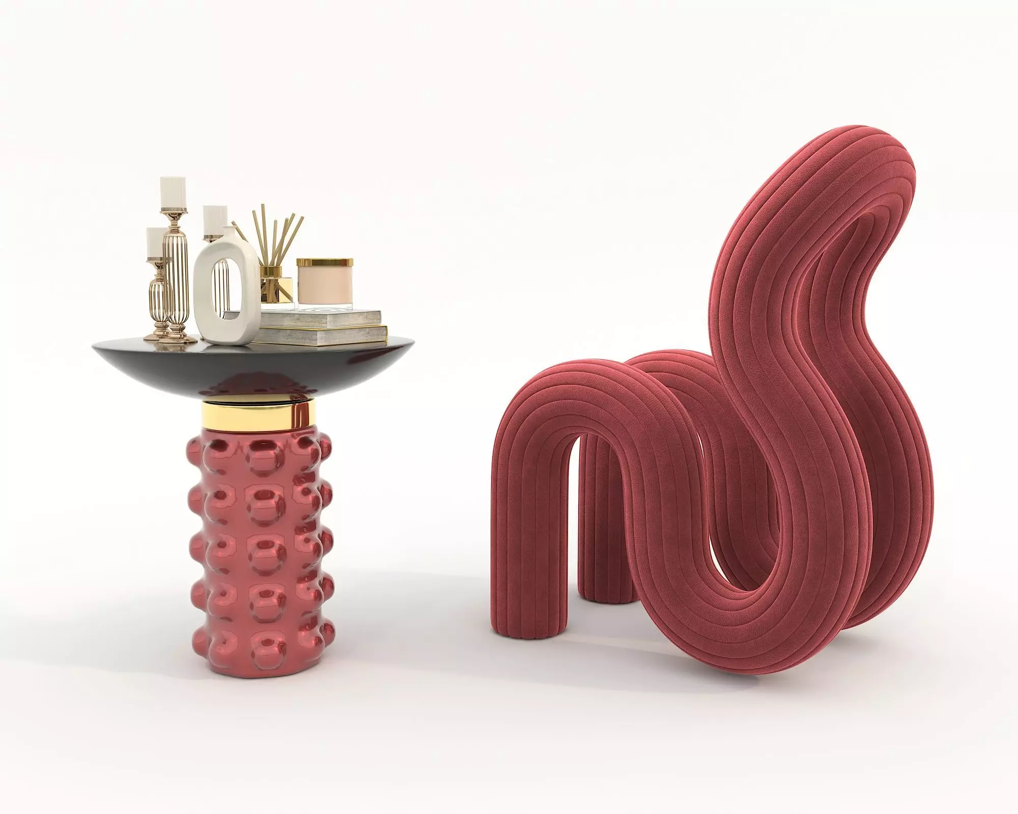 Modern Coffee Table and Chair 6 3D model_2