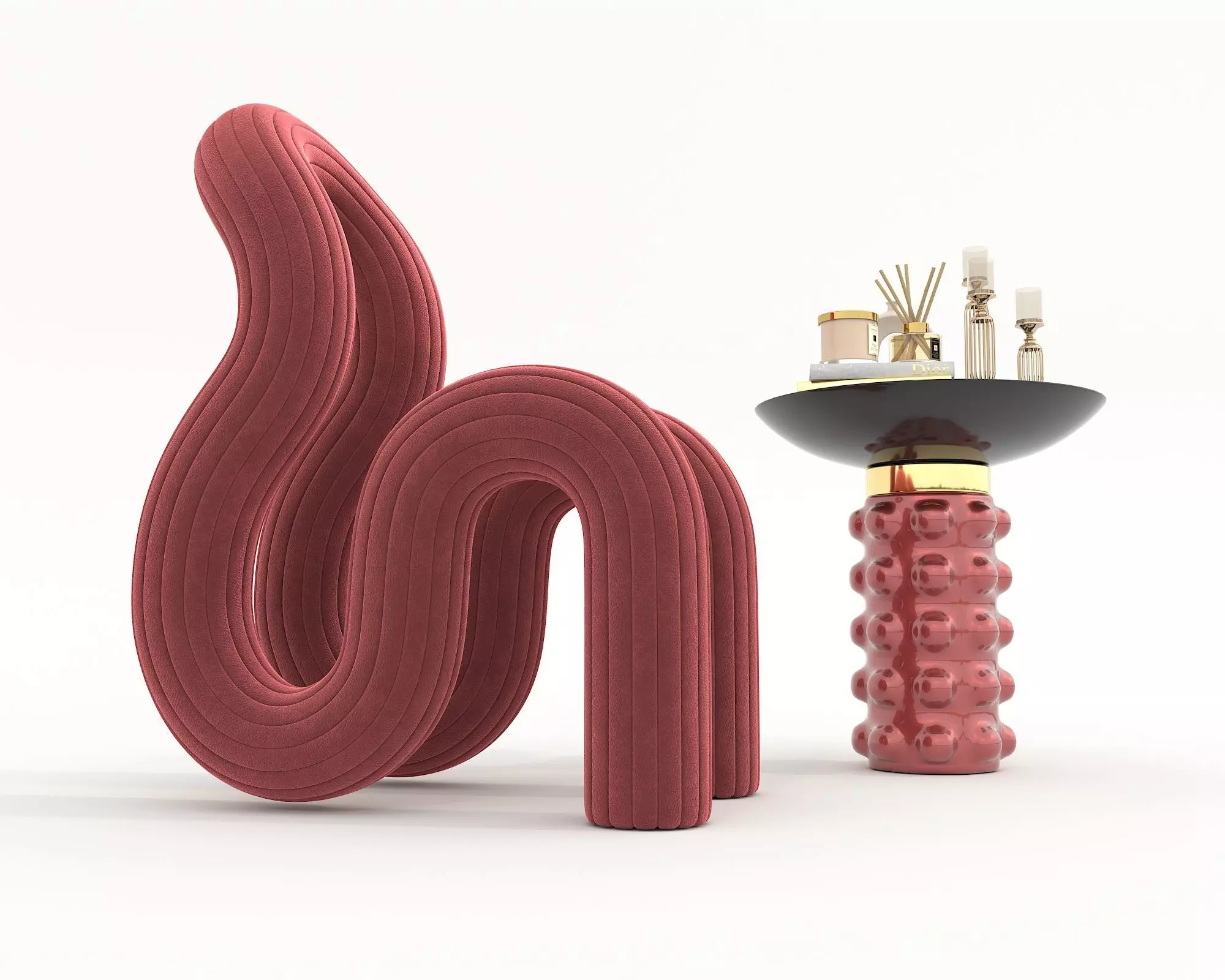 Modern Coffee Table and Chair 6 3D model_6