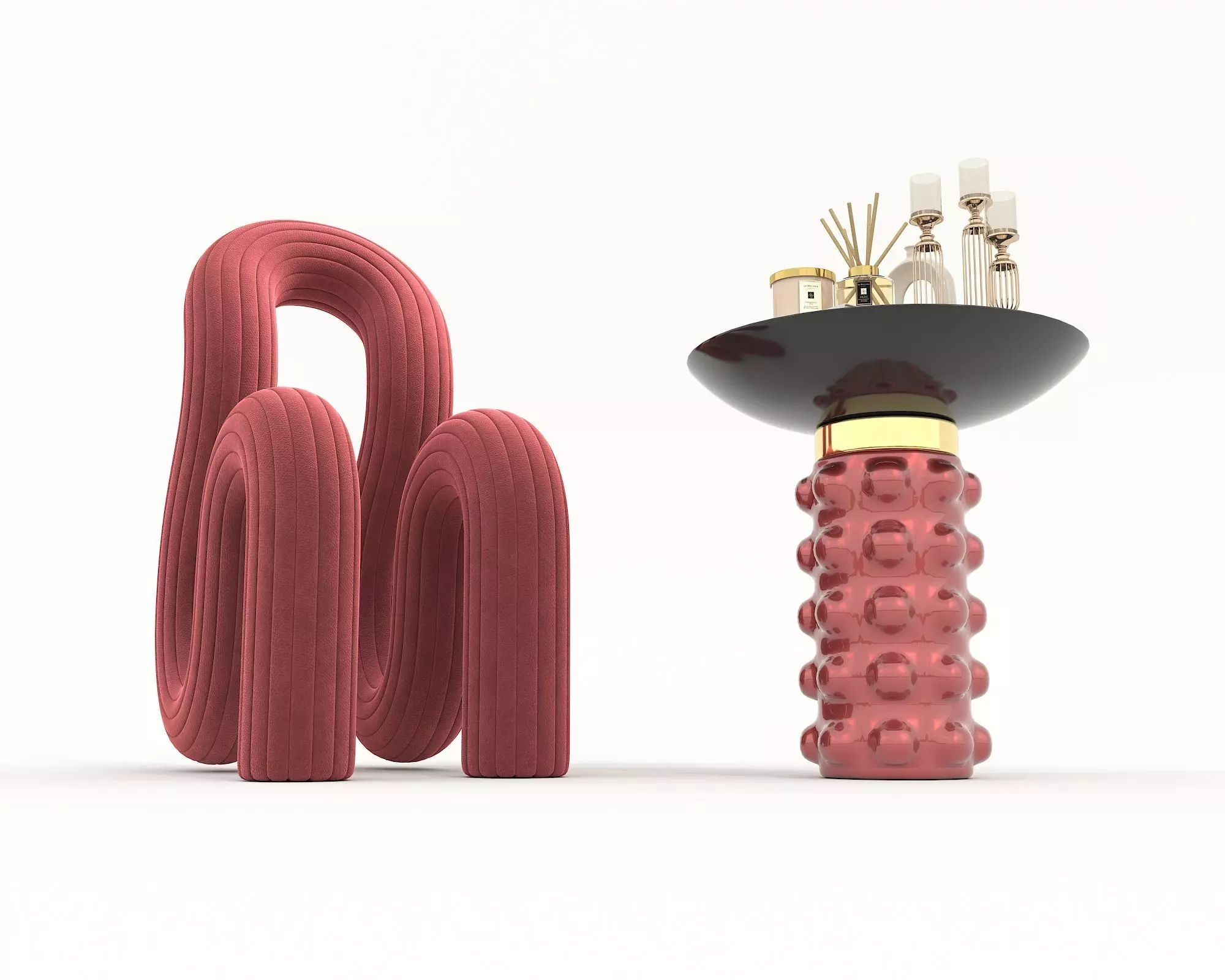 Modern Coffee Table and Chair 6 3D model_4