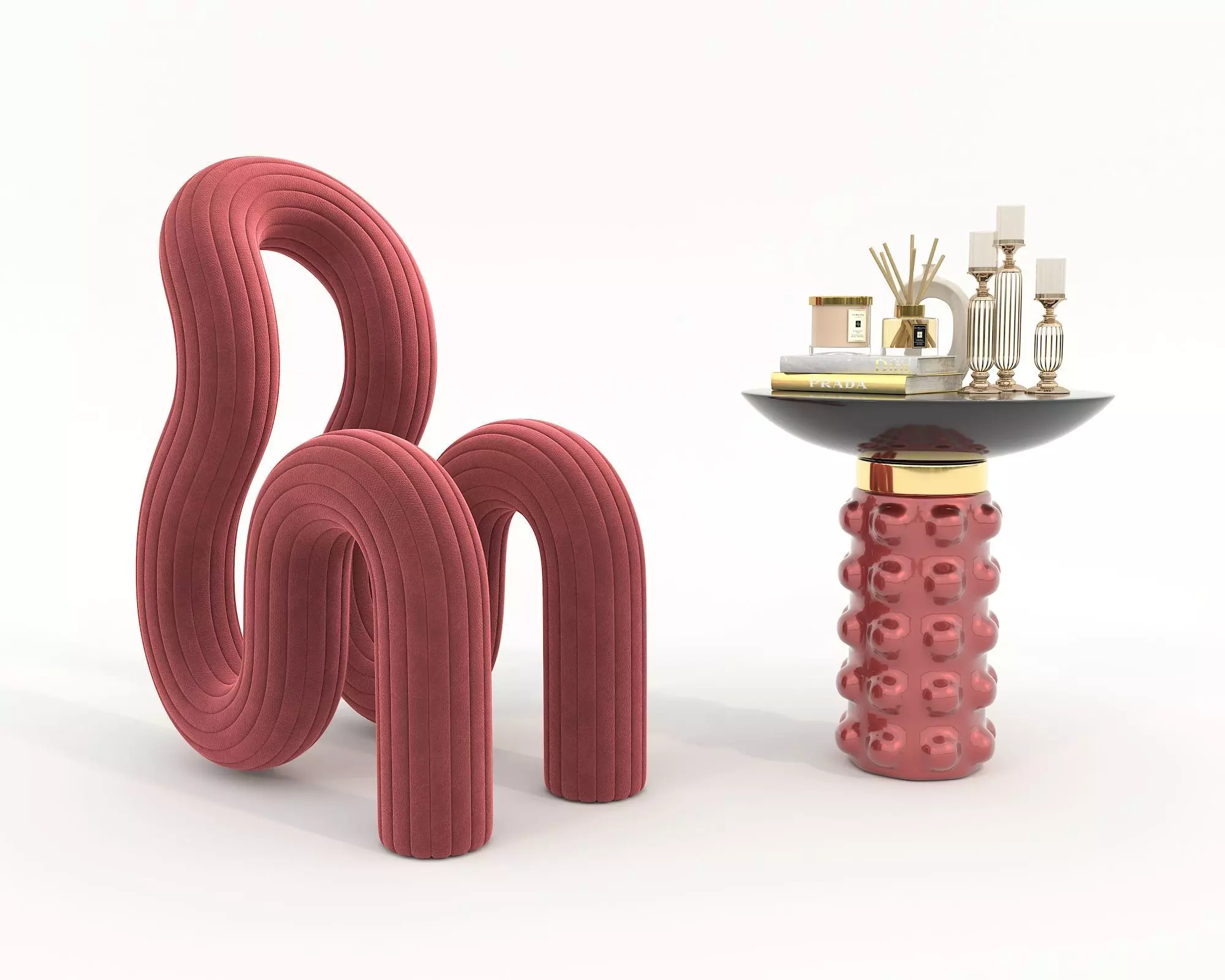 Modern Coffee Table and Chair 6 3D model_0