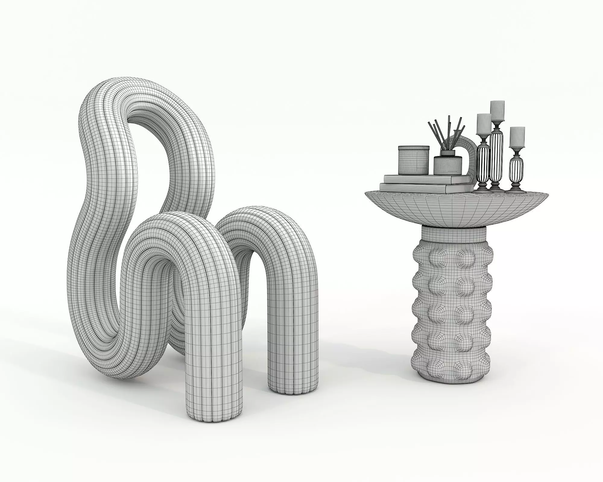 Modern Coffee Table and Chair 6 3D model_8