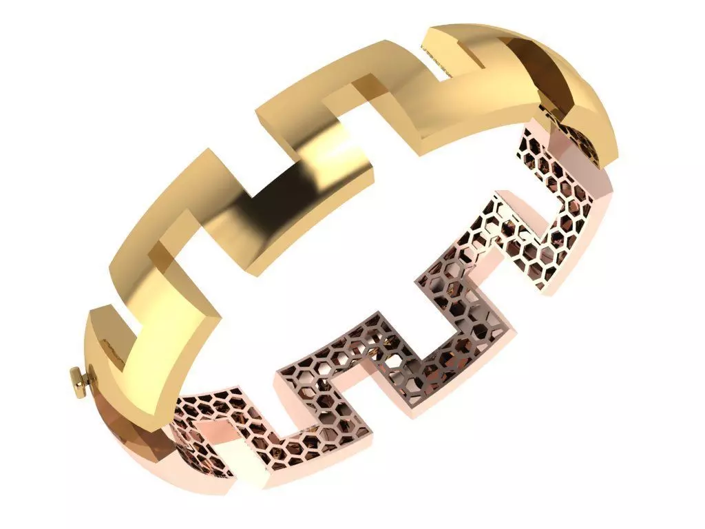 Custom Design Gold Bracelet 3D print model_0