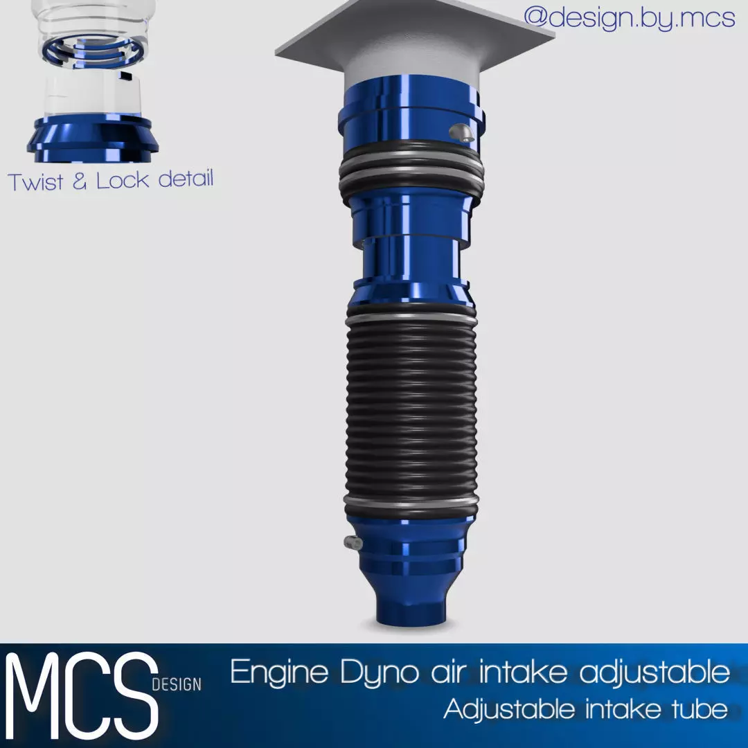 Workshop air intake adjustable for Dyno or tuning 3D print model_5
