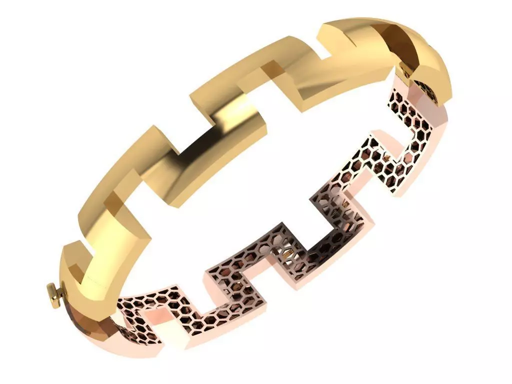 Custom Design Gold Bracelet 3D print model_0