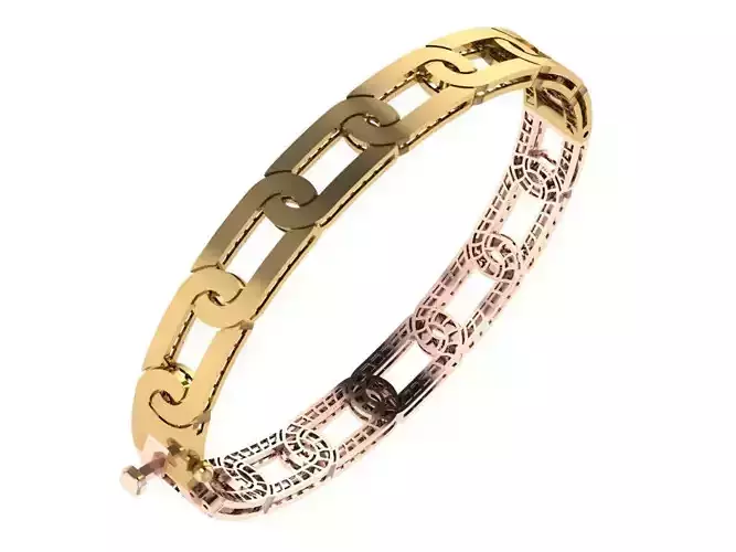 Custom Design Gold Bracelet 3D print model Custom Design Gold Bracelet 3D print model