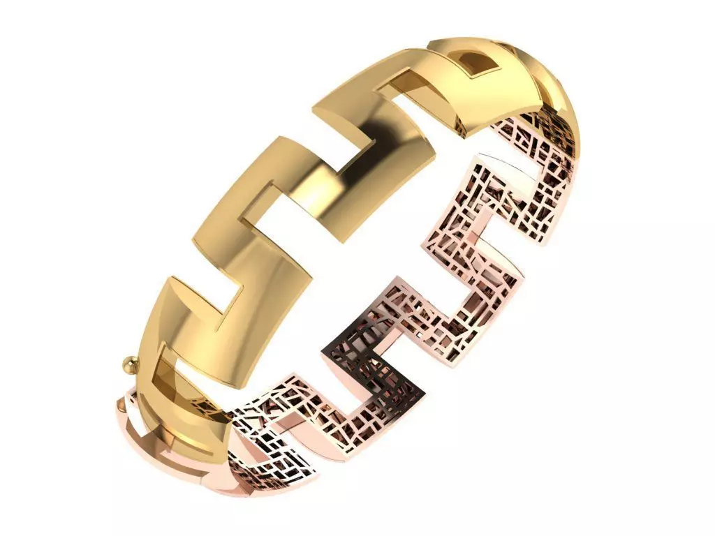Custom Design Gold Bracelet 3D print model_0