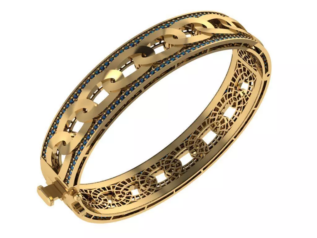 Custom Design Gold Bracelet 3D print model_0