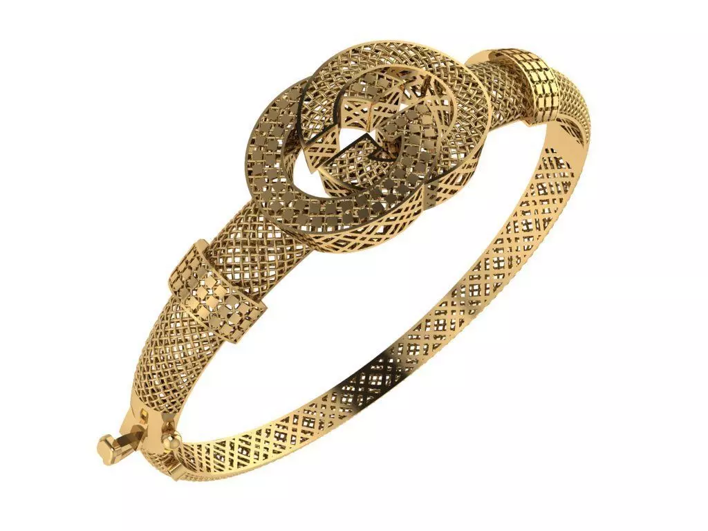 Custom Design Gold Bracelet 3D print model_0