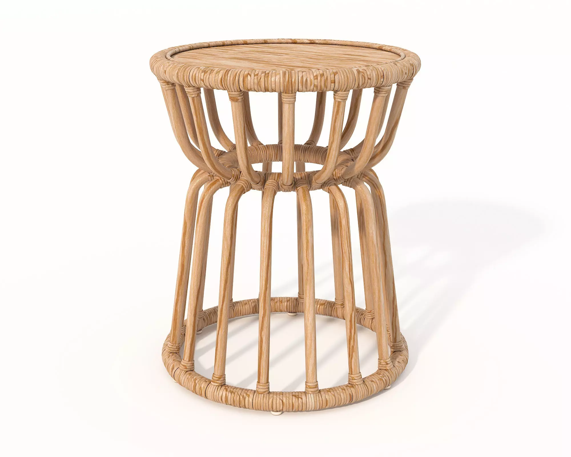 Rattan Coffee Table and Chair Set 6 3D model_7