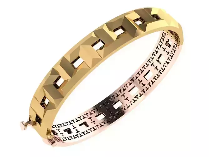 Custom Design Gold Bracelet 3D print model