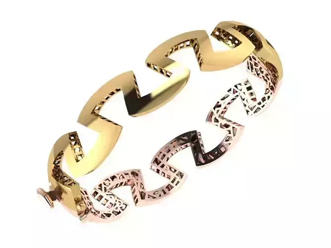 Custom Design Gold Bracelet 3D print model