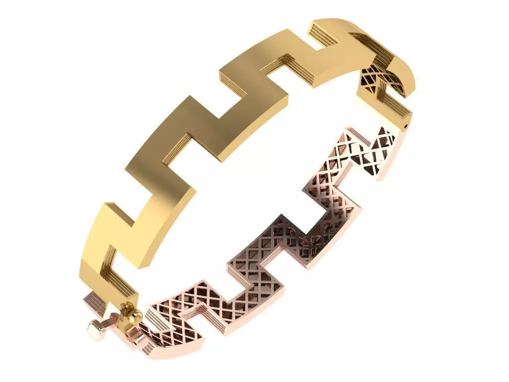 Custom Design Gold Bracelet 3D print model_0