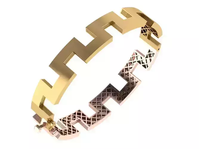 Custom Design Gold Bracelet 3D print model Custom Design Gold Bracelet 3D print model