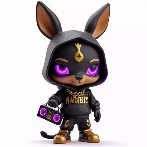 Chibi Anubis Hip Hop Figure 3D Model Street Style Collectible